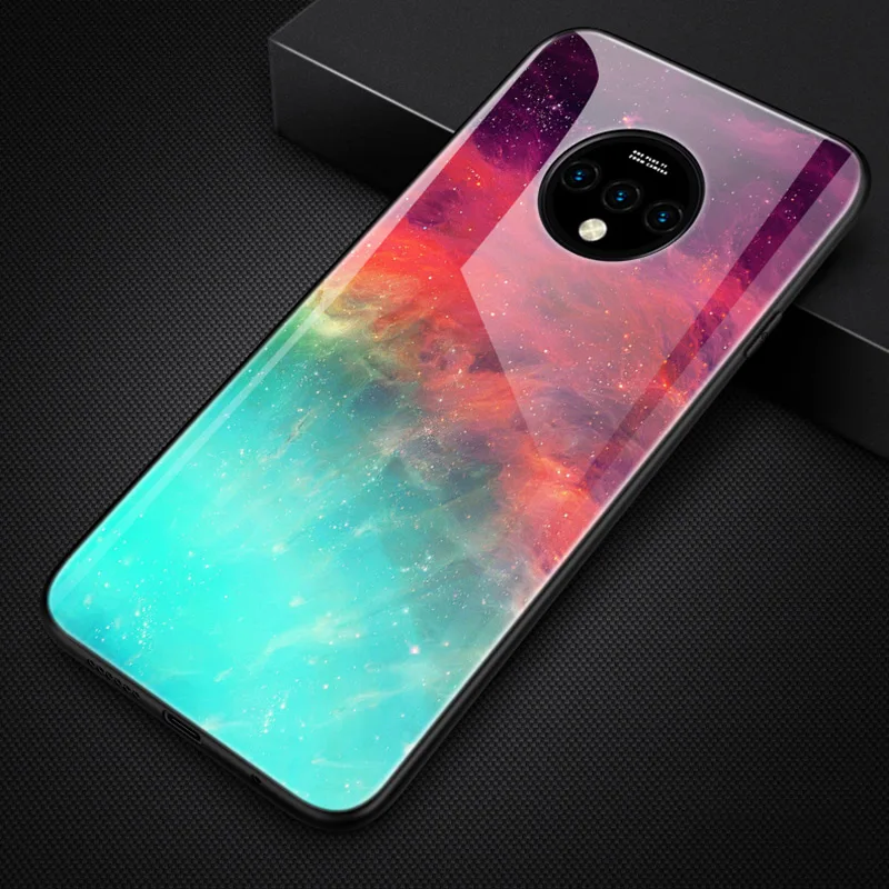 Роскошный красочный чехол для телефона OnePlus 7 Pro 7T 7Pro Coque 9H из закаленного стекла 6 6T