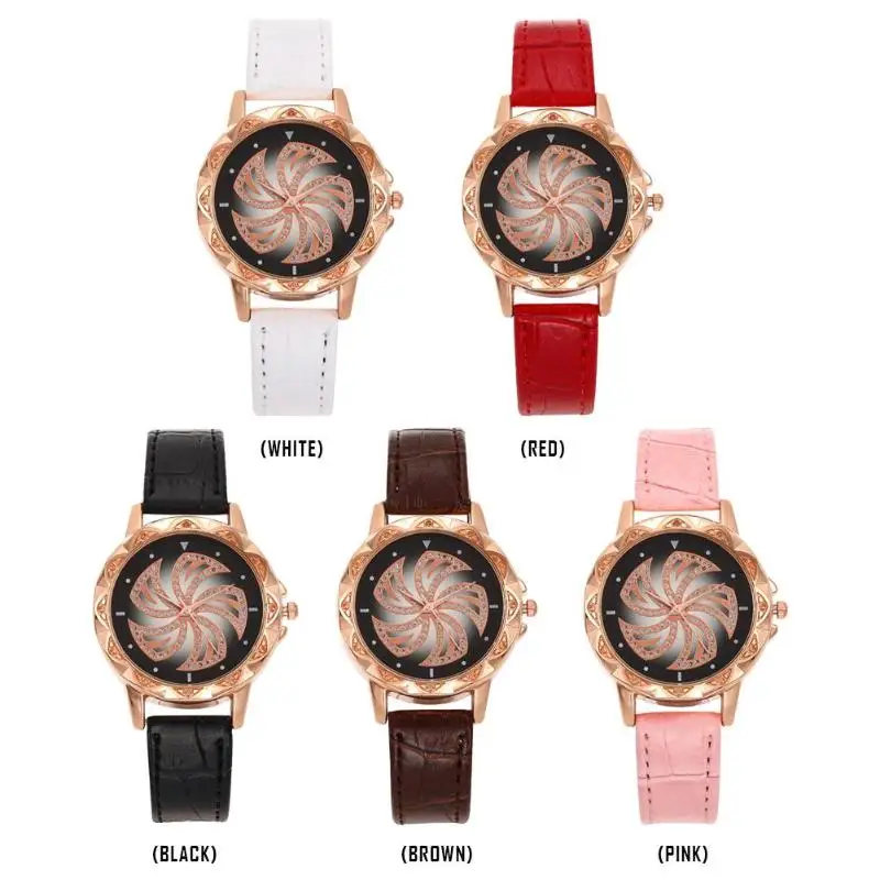 Модные креативные женские кварцевые часы с ремешком из искусственной кожи