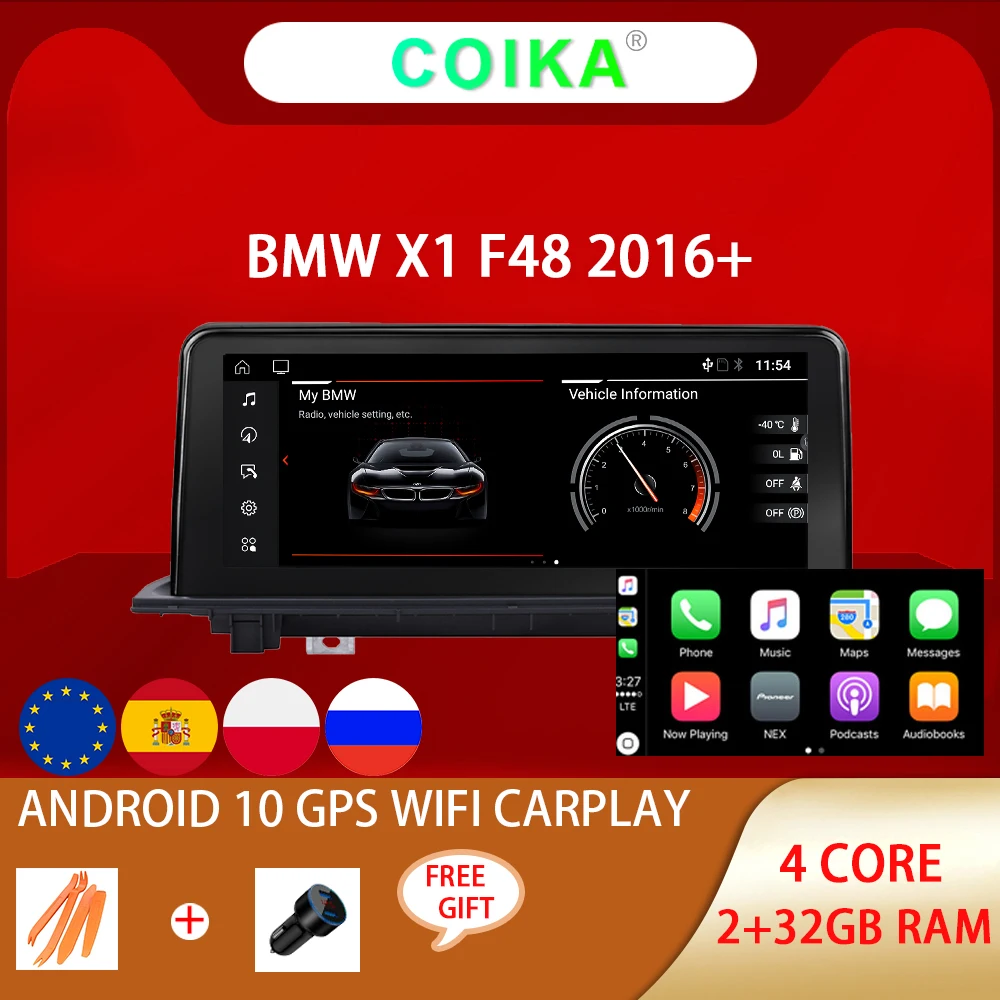Автомобильная система Android 10 сенсорный экран IPS для BMW X1 F48 2016-2019 Google Mirror Link BT SWC WIFI 2 +