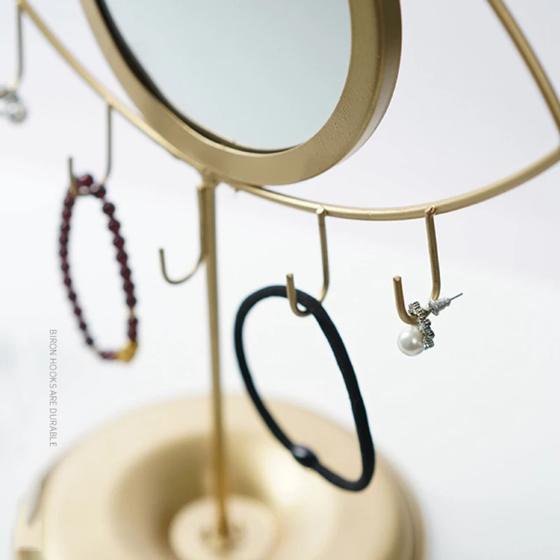 Скандинавское зеркало для макияжа с подставкой ювелирных изделий настольное