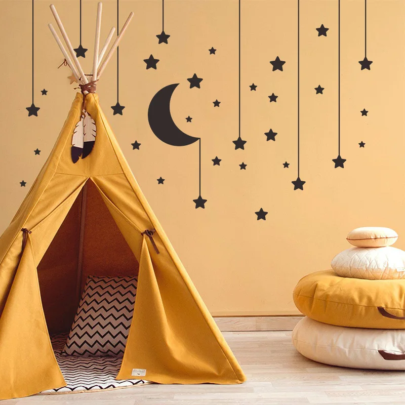 

New Simple Star Moon Pendant Bedroom Xuan Living Room Wall Beautification Decoration Wall Sticker