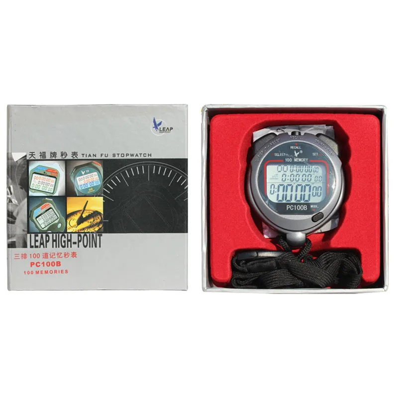 100 Секундомер с памятью цифровой электронный Профессиональный секундомер для