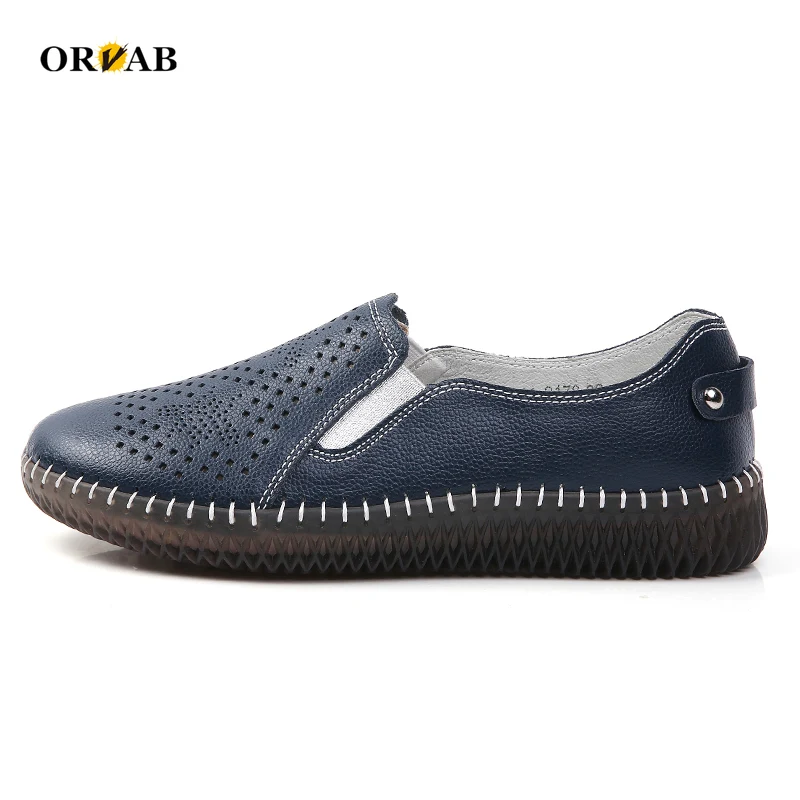 

Women Shoes Fashion Summer Genuine Leather Sneakers Women Soft Comfortable Breathable Platform Loafers Woman Footwear Size 36-41