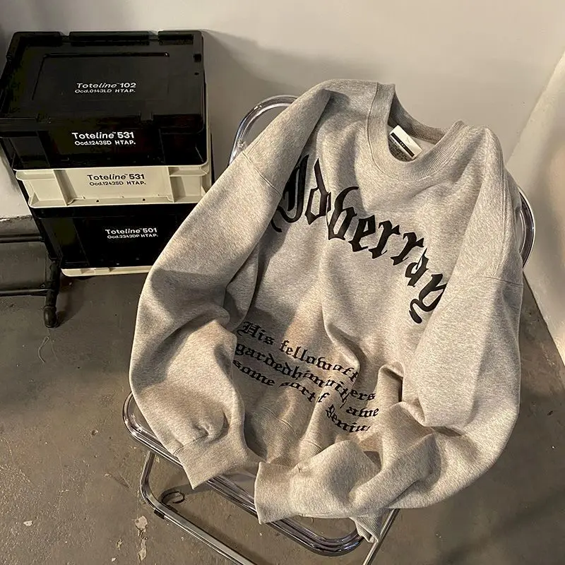 

Women's Sweatshirt Men Oversized Hip-hop Retro 2021 Spring and Autumn Men's and Women's Sweatshirts Loose Wild Round Neck Gothic