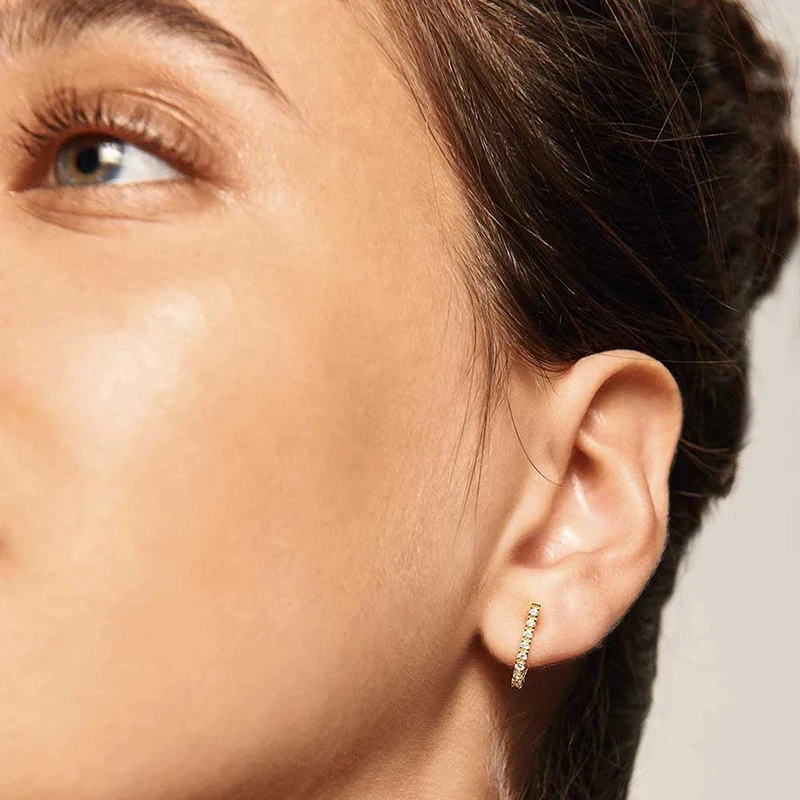 

AIDE Elegant Hook Shape Zircon Stud Earrings for Women Girls Fashion Piercing 925 Sterling Silver Earrings Fine Jewelry Brincos