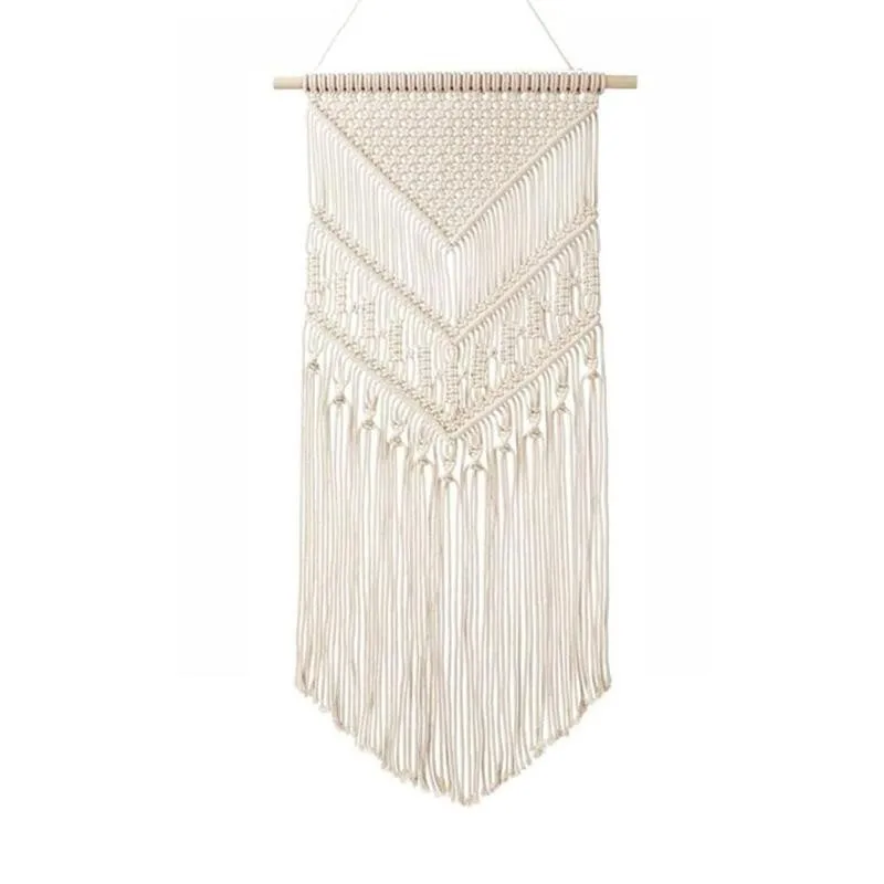 

1pc Tassel Wall Hanging Bohemian Home Decoration Hand-woven Pure Color Decoration Handicraft Lace Wall Tapestry Home Decor O8V7