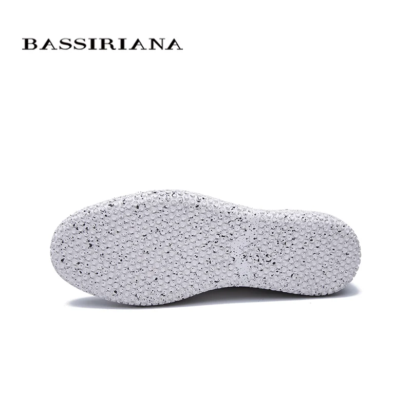 BASSIRIANA 2020 весной и летом новые мужские кожаные ботинки черные белые дышащие