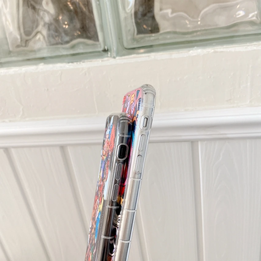 

Painted Art Abstract Relief Transparent TPU Ultra-thin Phone Case For iPhone 11 12 Promax XR XS 10 Xsmax mini 7 8plus Funda Etui