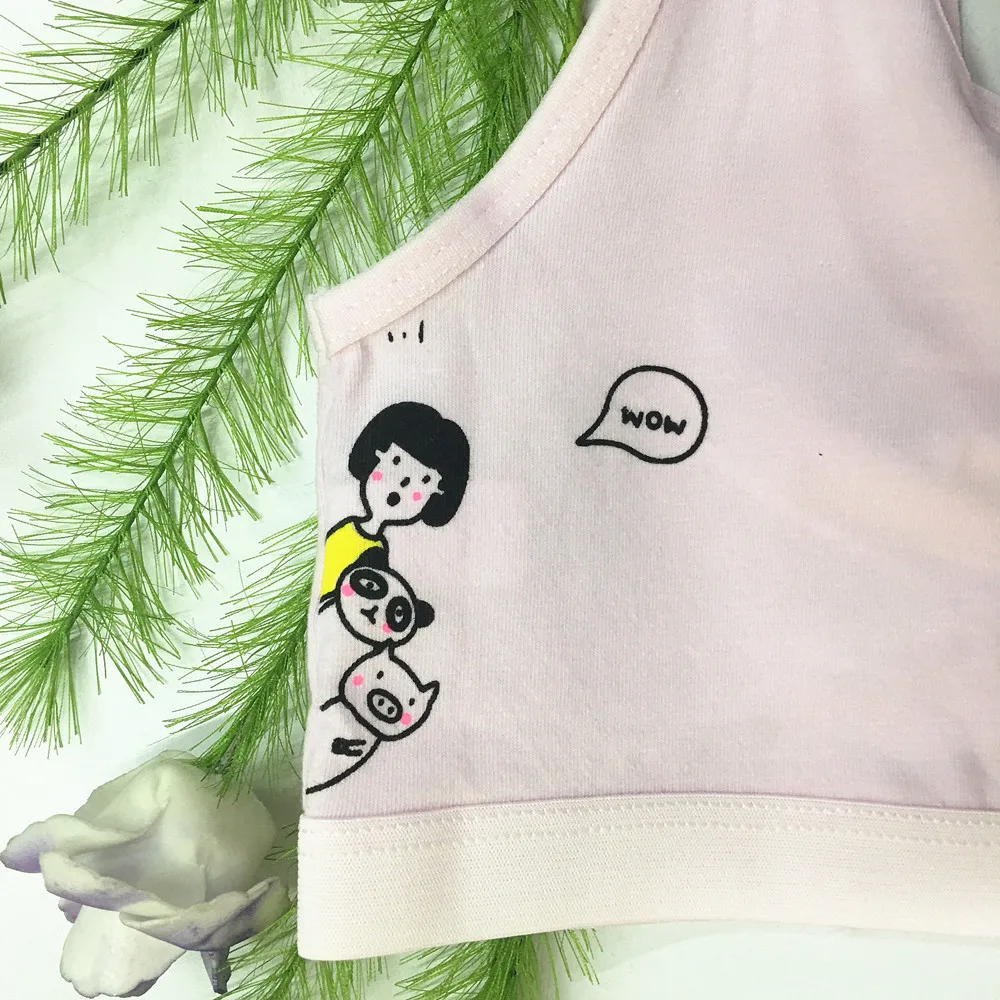 4 шт./лот мягкие спортивные бюстгальтеры из 100% хлопка для маленьких девочек милый