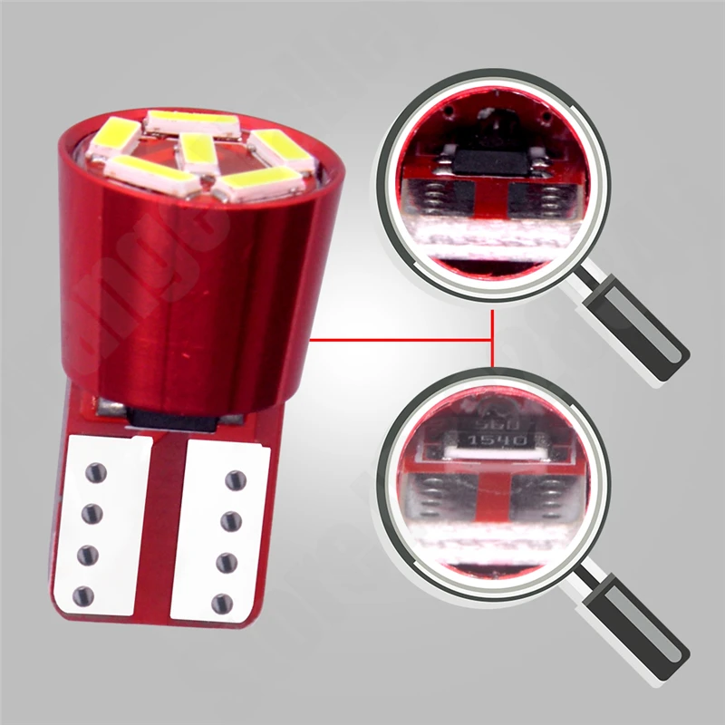 10 шт. суперъяркие Автомобильные светодиодные лампы T10 168 194 W5W 6 4014 SMD DC 12 В |