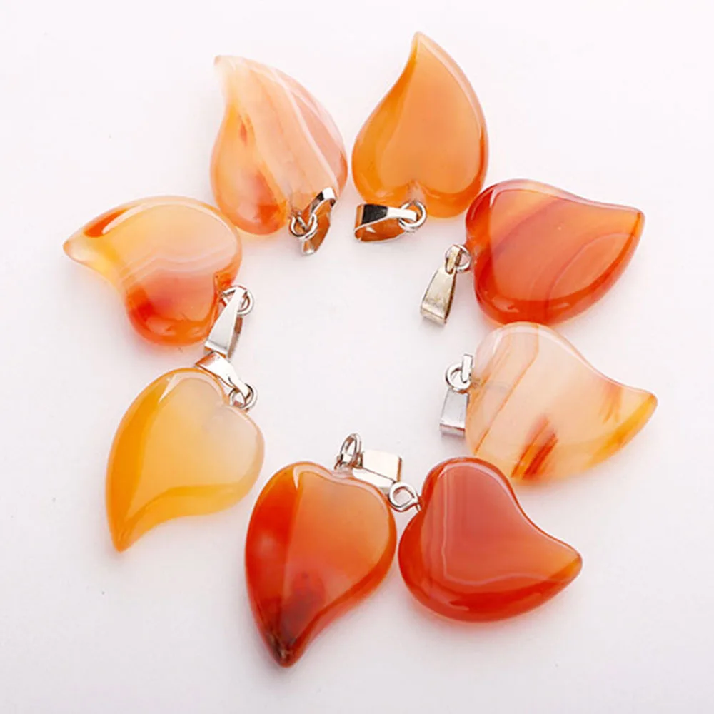 Подвеска Fubaoying в форме сердца из натурального камня 50 шт. Кристальные Подвески