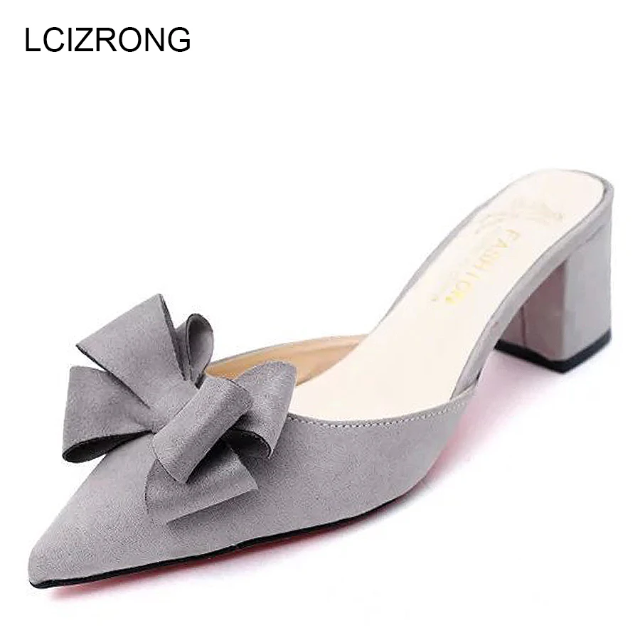 

Women Summer Classic Style Beach Sandals Fashion Bow-knot High Heel Women Sandals Zapatos Mujer Pointed Toes Open Heel Shoes