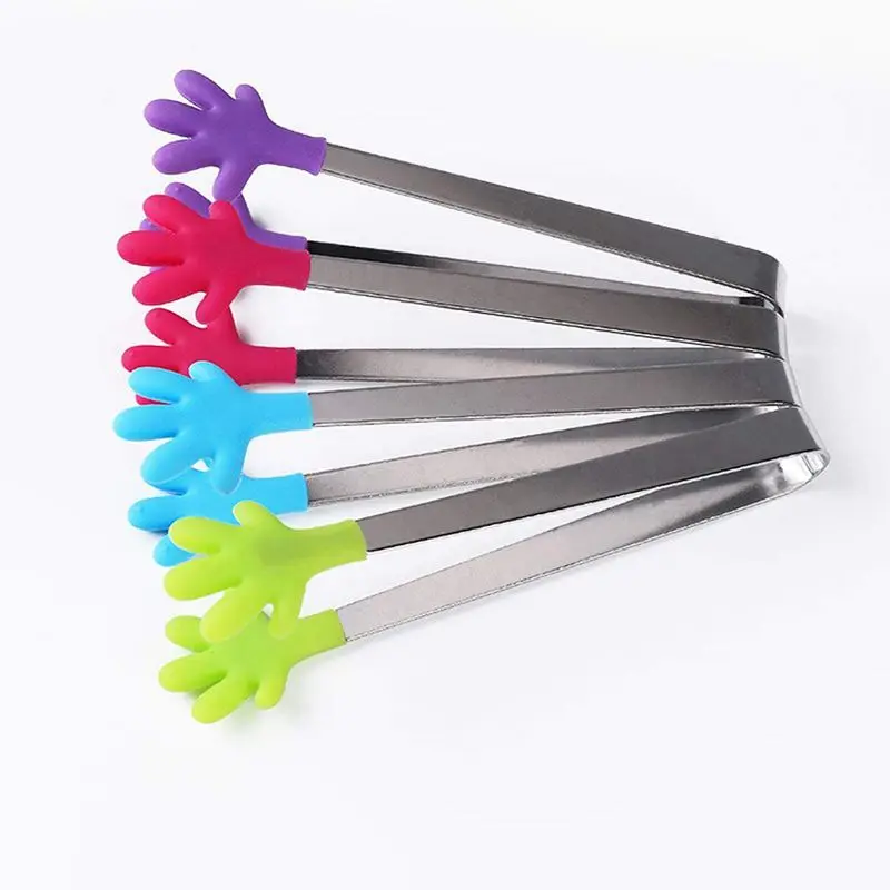 Набор из 4 мини силикона и нержавеющей стали Многофункциональные кухонные щипцы