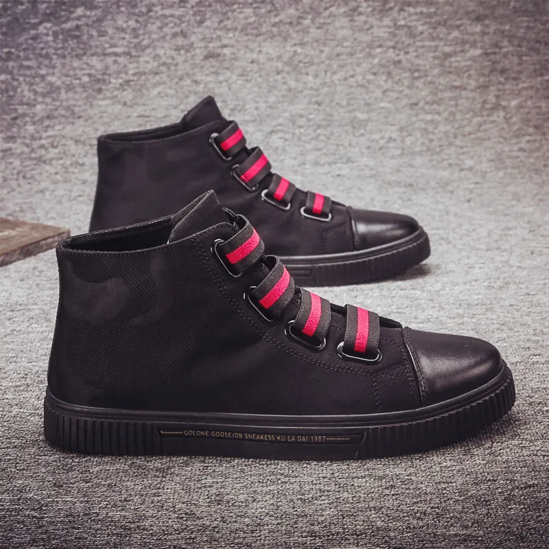 

Men's casual shoes, solid high-top sneakers, men's boots, non-slip sports shoes, men's shoes, men's four seasons shoes.