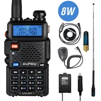 real 8w baofeng uv 5r walkie talkie uv 5r dual band walkie fm transceiver uv5r amateur ham cb radio station hunting transmitter