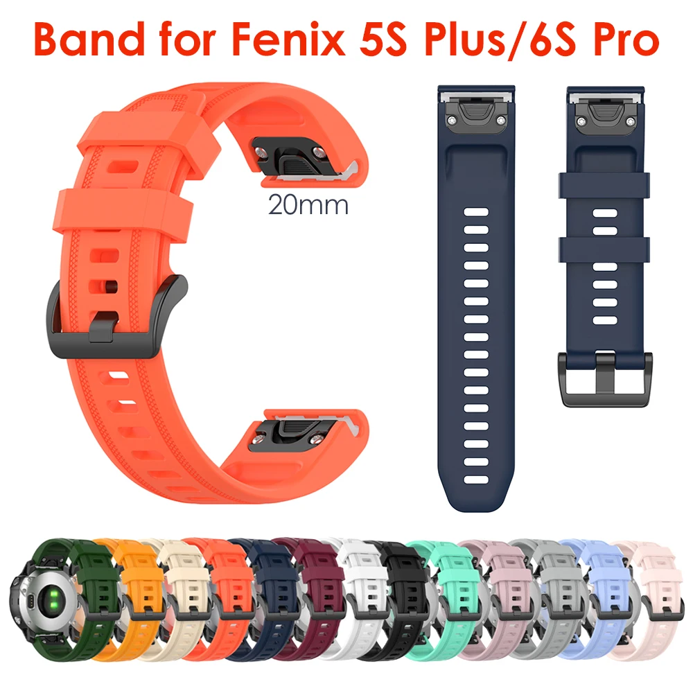 Fenix 5S резинки силиконовые простого кроя ремешки для часов Garmin 6S Pro/ 6s & 5S/ 5s Plus и D2 Delta