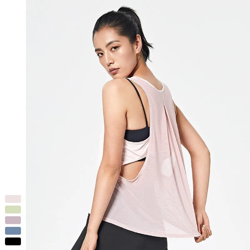 Женская майка в форме i на спине для бега и фитнеса Спортивная без рукавов занятий