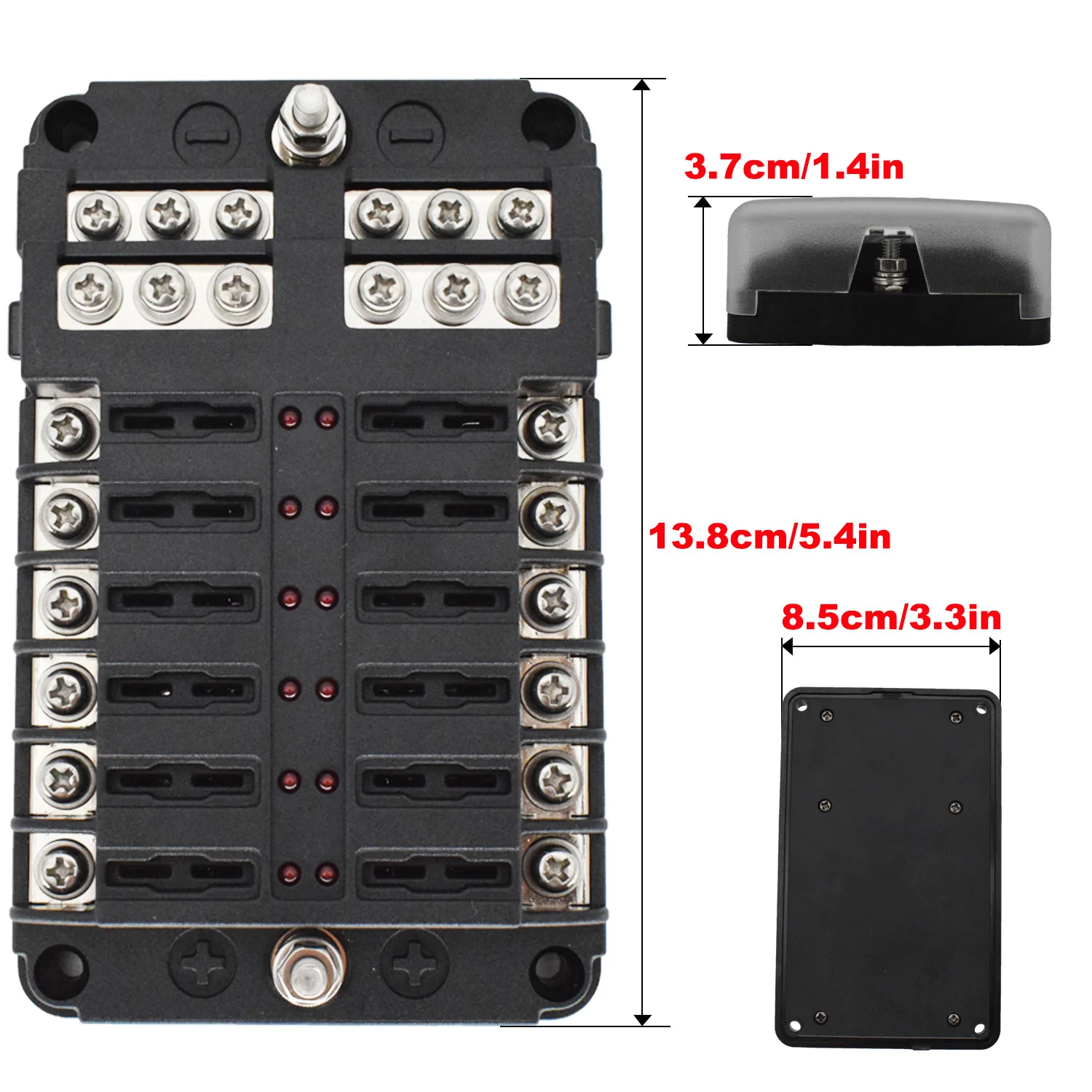 32V Car Fuse Box Holder M5 Stud With LED Indicator Light 12 Ways Blade Cover For Auto Boat Marine Trike Pickup Ship | Автомобили и