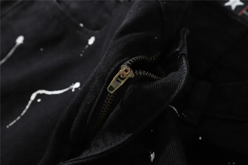 Джинсы Idopy мужские с рисунком модные прямые штаны из денима чернильным брызговым