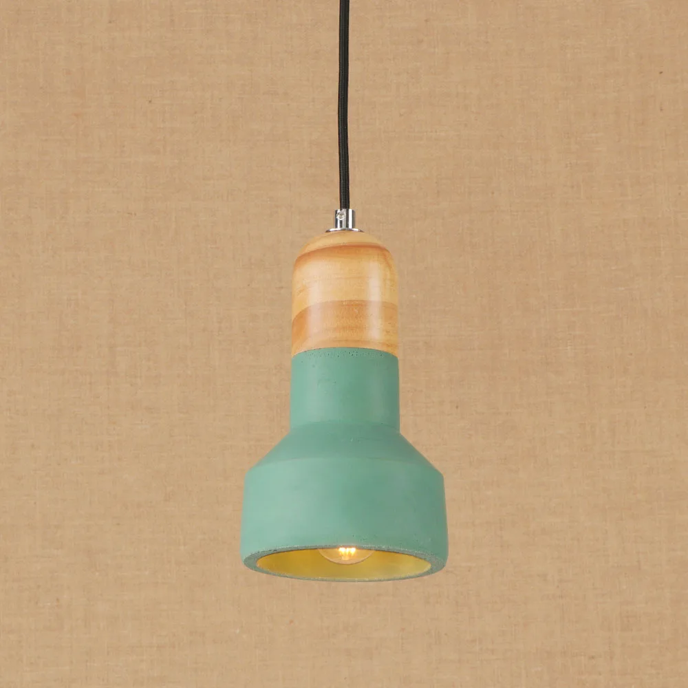 Vintage colorful minimalist cement hanging pendant lamp 220v E27 LED light with switch lighting fixture for hallway bar bedroom | Освещение