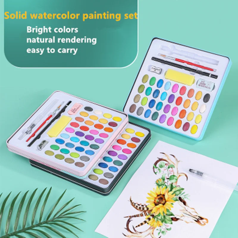 

36-Color Solid Watercolor Set Portable Solid Pigment 7-Sample Accessory Pigment Set Water-Soluble