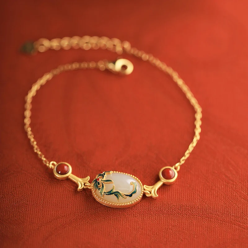 

new fashion retro palace style enamel ladies bracelet Trendy personality temperament light luxury bracelet Jewelry wholesale
