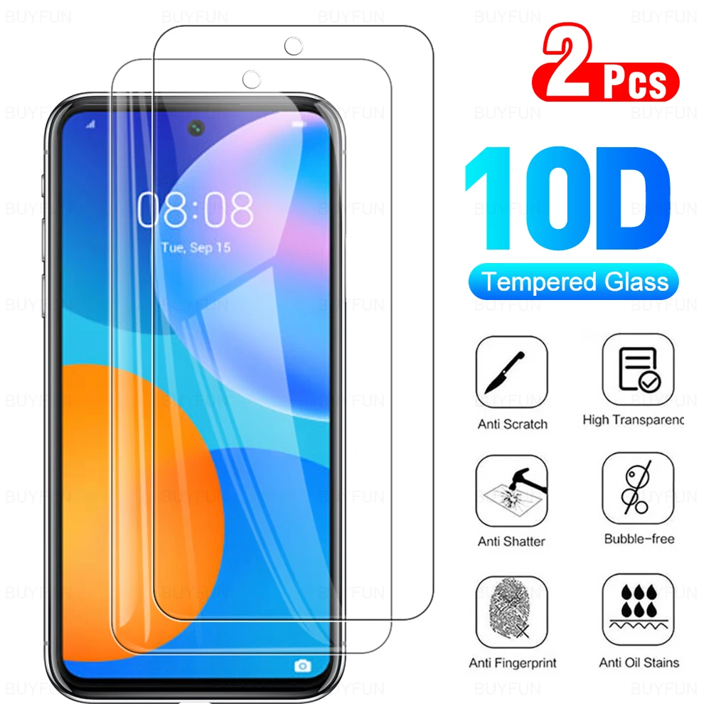 

2PCS Full Tempered Glass For Huawei P Smart 2021 2020 pro plus 2019 2018 Z Screen Protector Film
