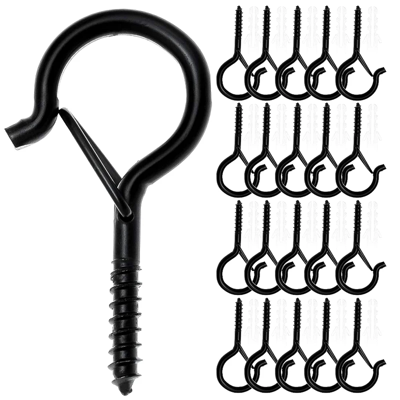 

40Pack Hooks,Wall Mount Ceiling Screw Hook,String Lights Hanger Hooks,Easy Release,Outdoor Wire and Decoration Hanging