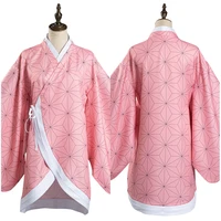 demon slayer kimetsu no yaiba kamado nezuko cosplay costume kimono pink coat japanese uniform carnival xmas suit