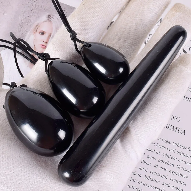 Сверло Yoni яйцо обсидиан нефрит яичная Палочка Набор лечебный камень минеральный