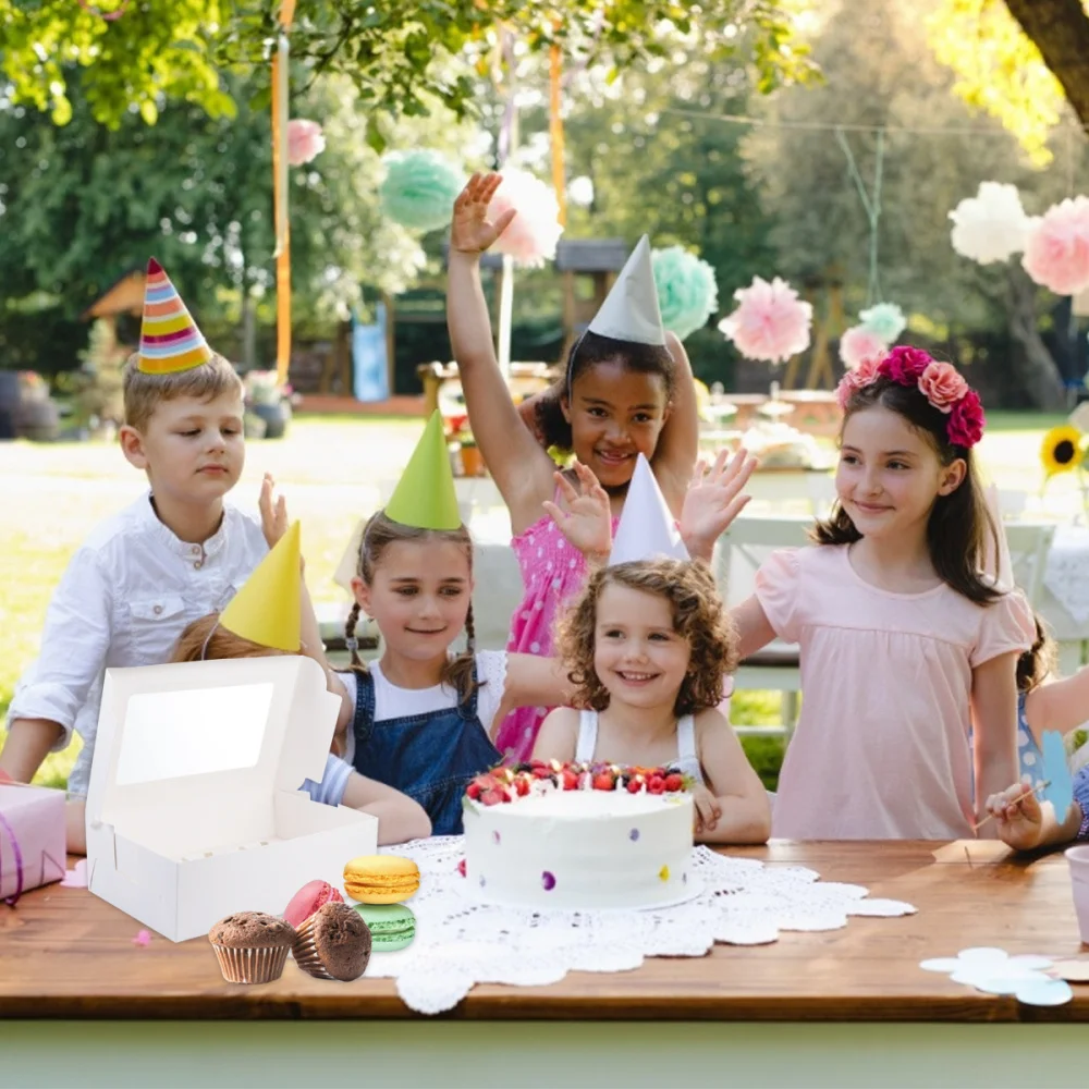 

20Pcs Muffin Cake Box Paper Cake Container Dessert Box Six-Grid Storage Box