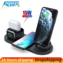 3 in 1 Wireless Charger Stand for iphone Samsung Xiaomi iWatch Airpods Qi Wireless Chargers 15W Fast Charging Station Dock