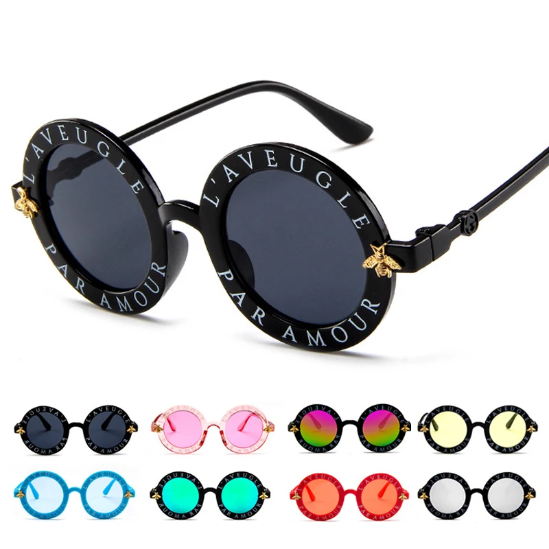 Солнцезащитные очки для мальчиков и девочек маленькие круглые брендовые