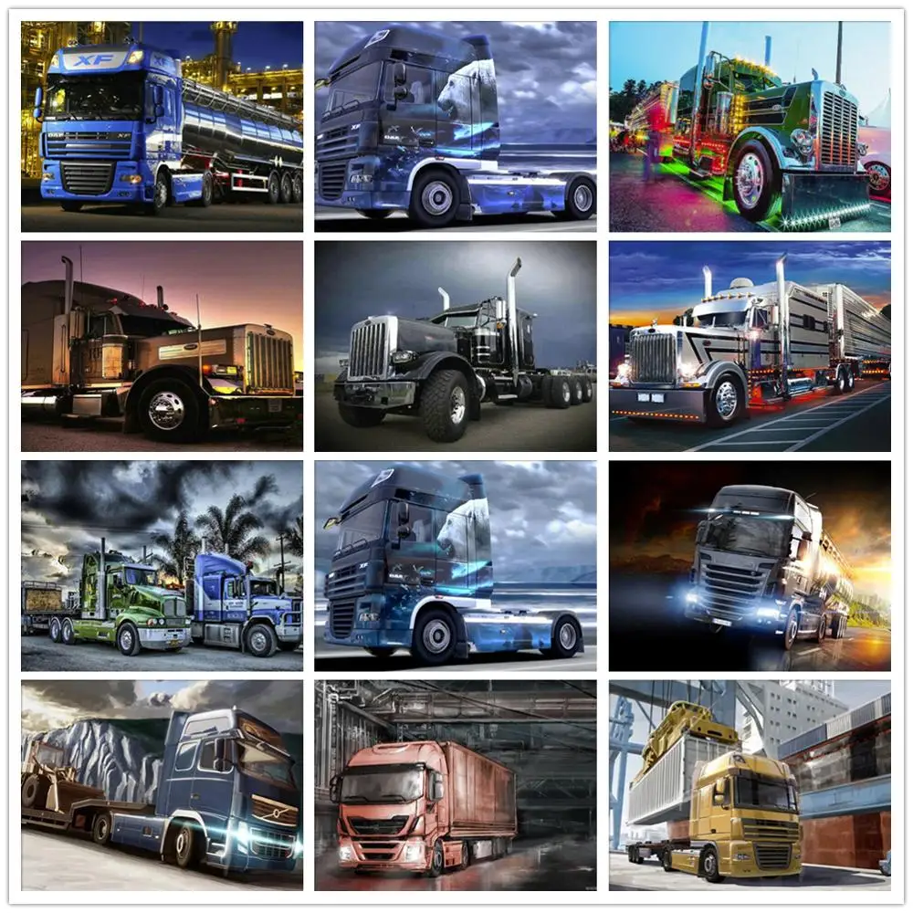

Diamond Painting cars and Truck Scenery Diamond Mosaic cars Art Full Square Round Drill Embroidery Cross Stitch
