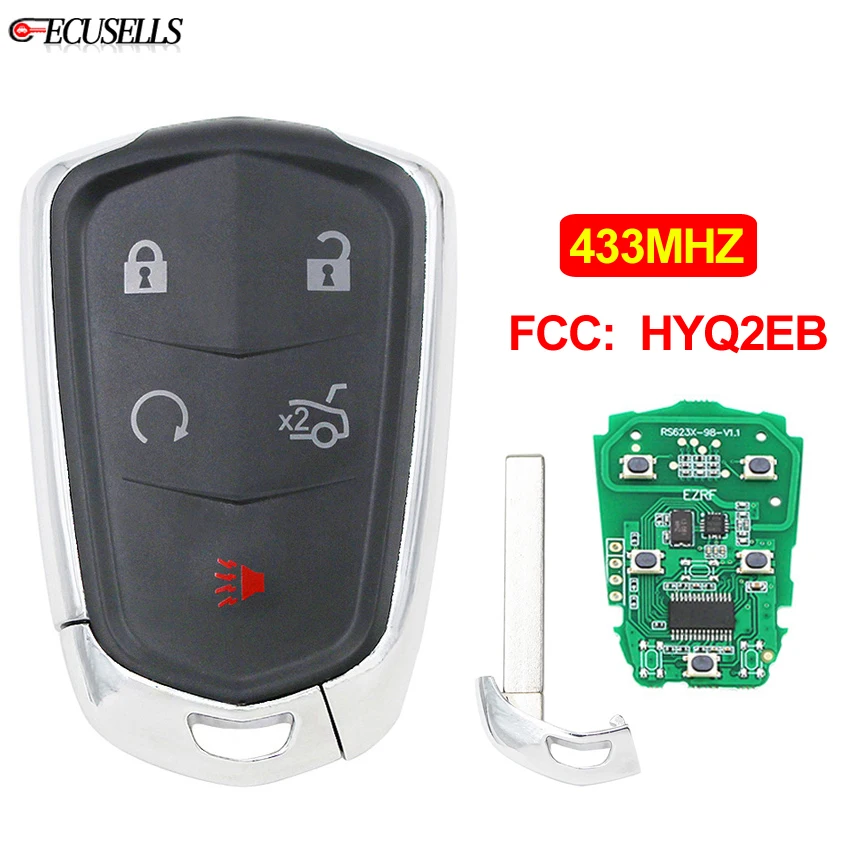 4 + 1/5 кнопки смарт ключ дистанционный для автомобиля с замками Fob 433 МГц FCC