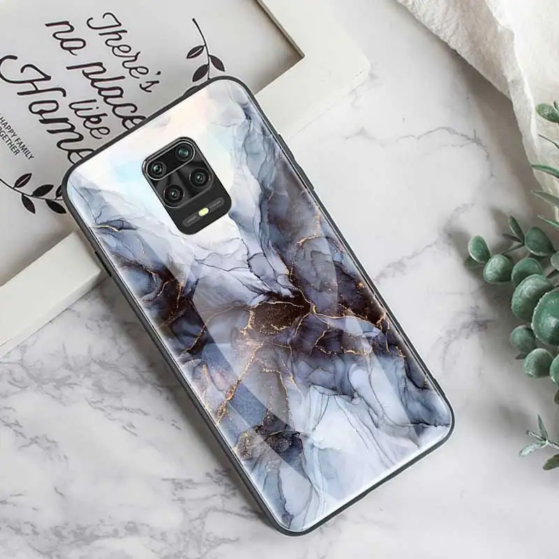 colorfull marble Tempered Glass Phone Case For Xiaomi Redmi Note 9 10 Pro 9S 9T 9A 9C 8T 8 8A 7 K30 K40 Pro Cover Coque Fundas