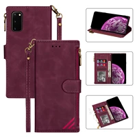 luxury zipper leather flip phone case for samsung galaxy s6 s7 edge s8 s9 s10e plus s20 fe s21 ultra holder wallet stand cover