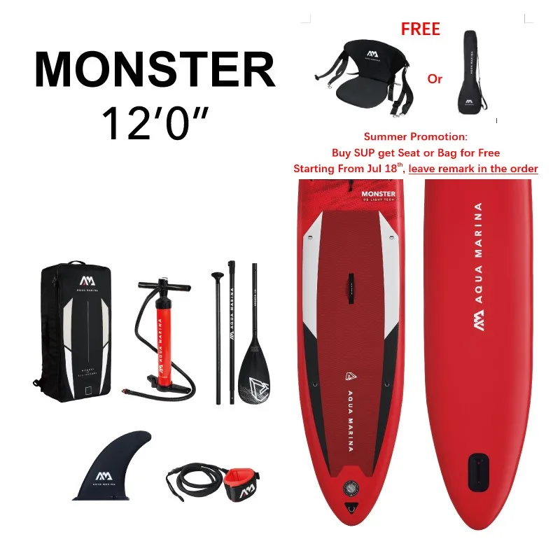 Новинка 2021 надувная доска для серфинга MONSTER SUP 366*84*15 см AQUA MARINA водные виды спорта