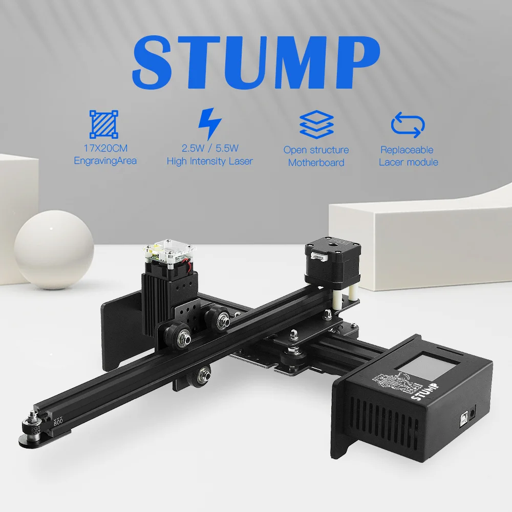 

Stump CNC Laser Engraver Portable 7.5W 20W 450nm Desktop DIY Engraving Carving Machine Laser Cutting Machine With Touch Screen
