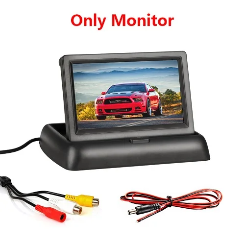 Only Monitor Беспроводной 4,3 дюймовый TFT ЖК-монитор автомобиля складной монитор дисплей камера заднего вида парковочная система для автомобиля заднего вида NTSC PAL - Название цвета: Only Monitor