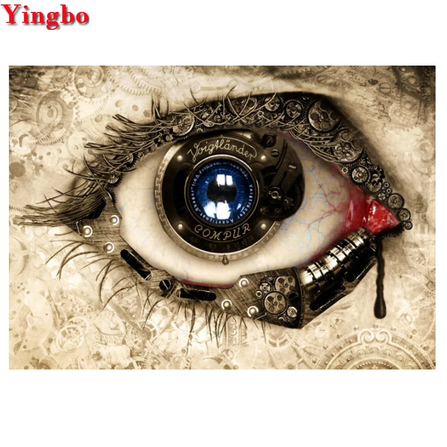 5d diy Алмазная вышивка крестиком механический глаз полный квадрат/Круглая Мозаика