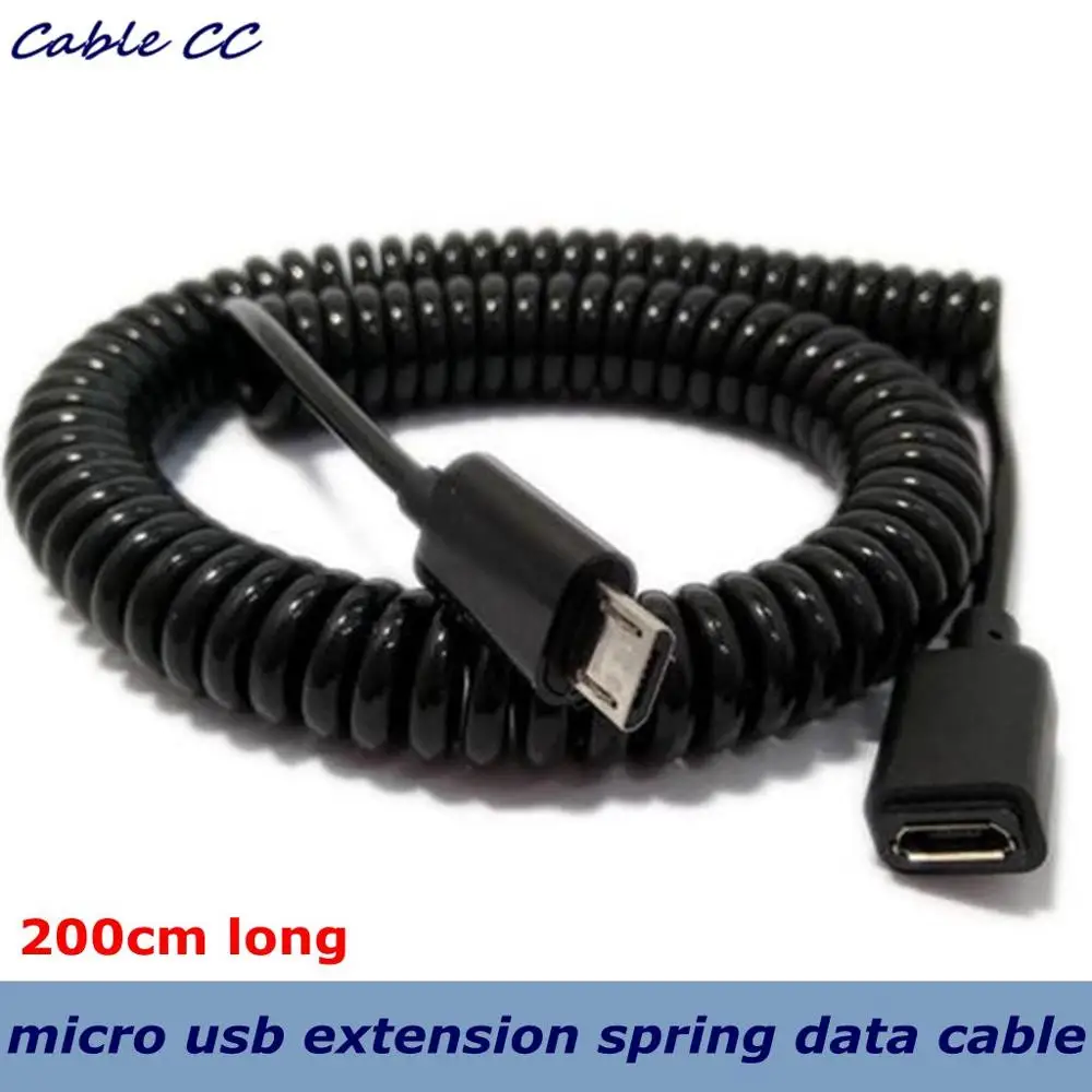 Пружинный USB кабель Выдвижной Micro для зарядки и передачи данных удлинитель