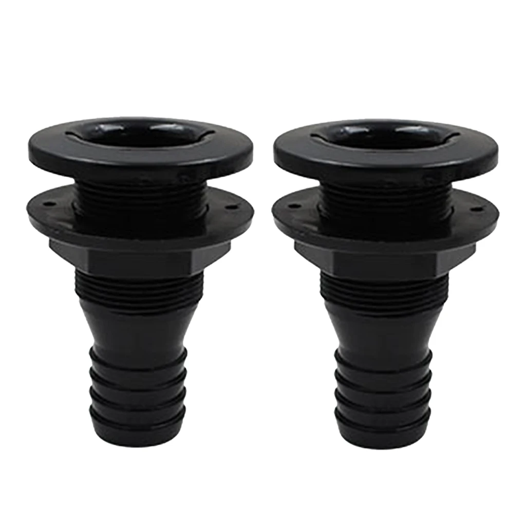 

2pcs 1'' Black Plastic Marine Yacht Bilge Pump Thru-Hull Fittings for Boat