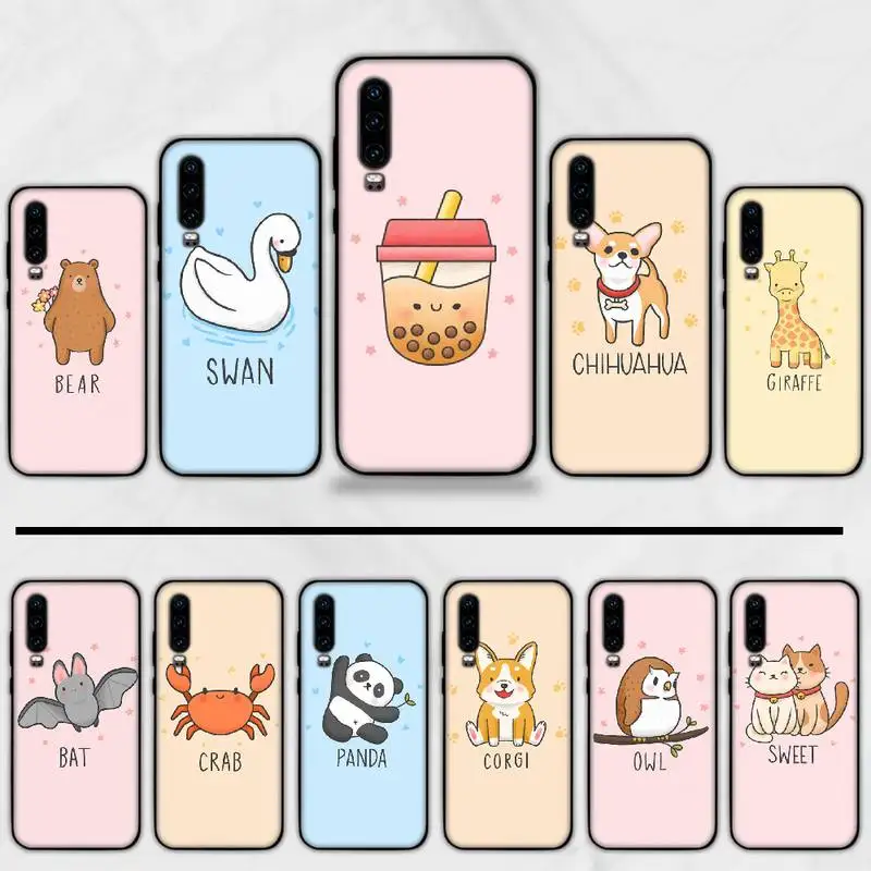 Милый чехол для телефона из ТПУ с изображением животных милых розовых собак и