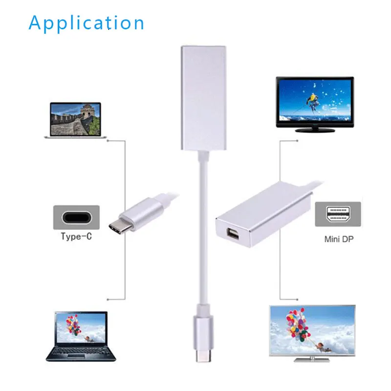 Mosible USB C концентратор для мини адаптера порта дисплея sup порт 4K HD штекер гнездо