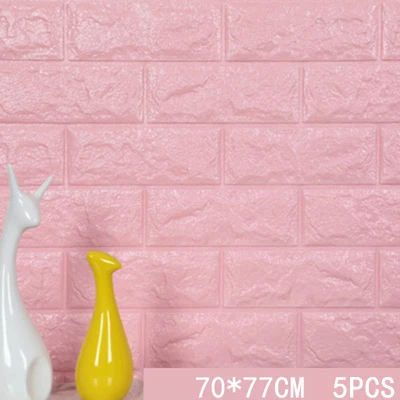 light pink 70*77 3D наклейки в виде кирпичной стены DIY Пена школа детский сад Настенные обои-покрытие фартук для телевизора дети спальня гостиная украшение - Цвет: light pink