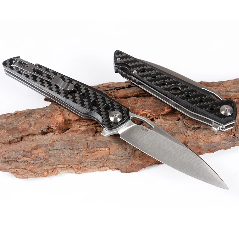 Новый складной нож С флиппером и шарикоподшипником D2 сатиновое лезвие ручка из