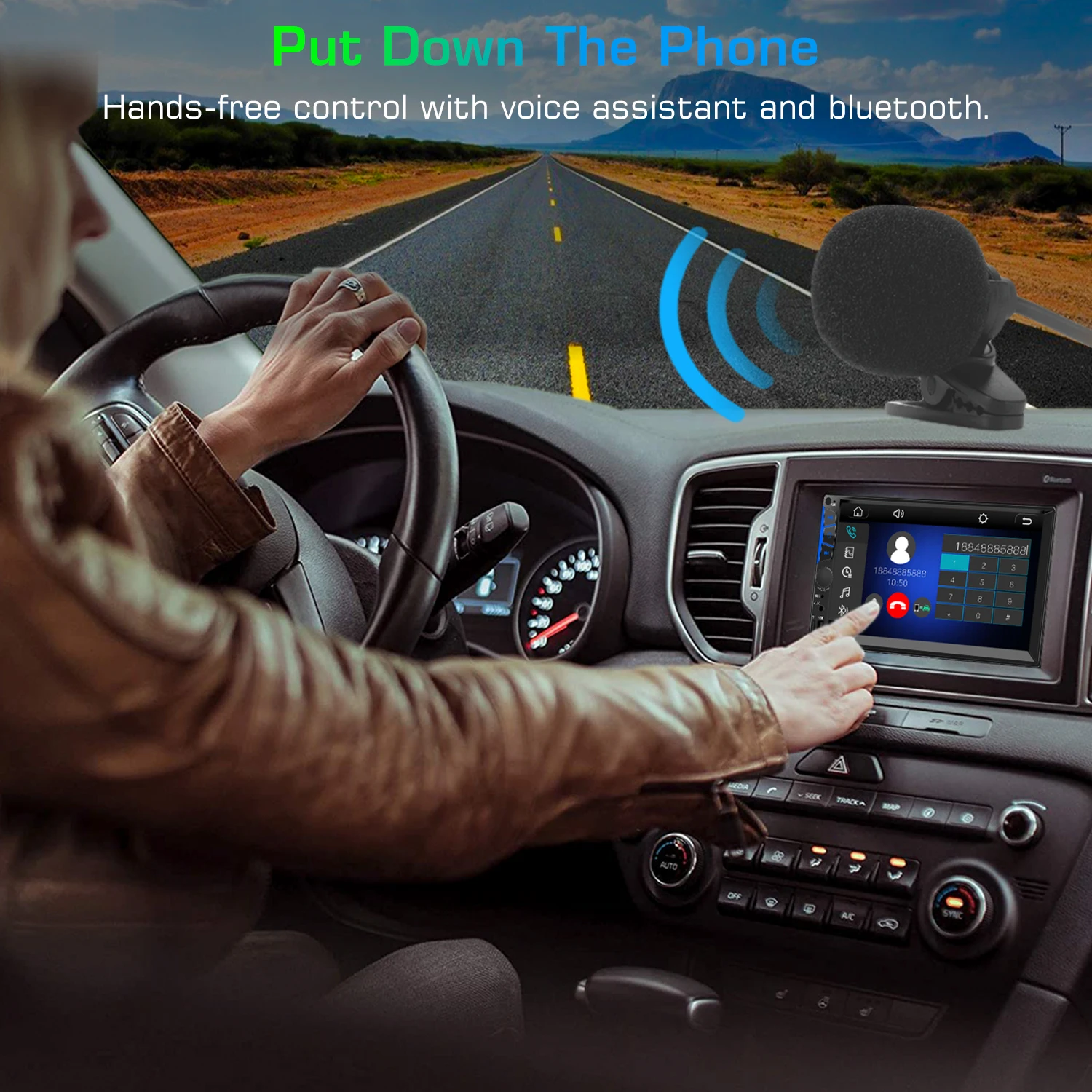Универсальный MP5-плеер 2Din 7 дюймов Apple Carplay и Android авто FM Bluetooth автомобильная