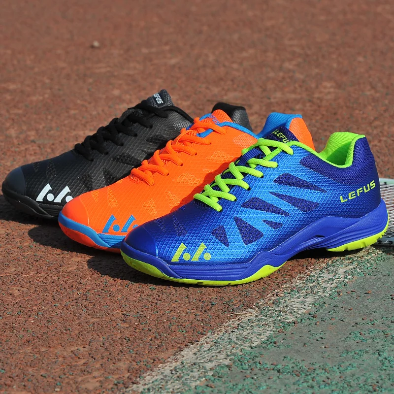 

Badminton Shoes Men Light Weight Tennis Sneakers Women Balck Orange Breathable Badminton Sneakers for Couples Tennis Shoes