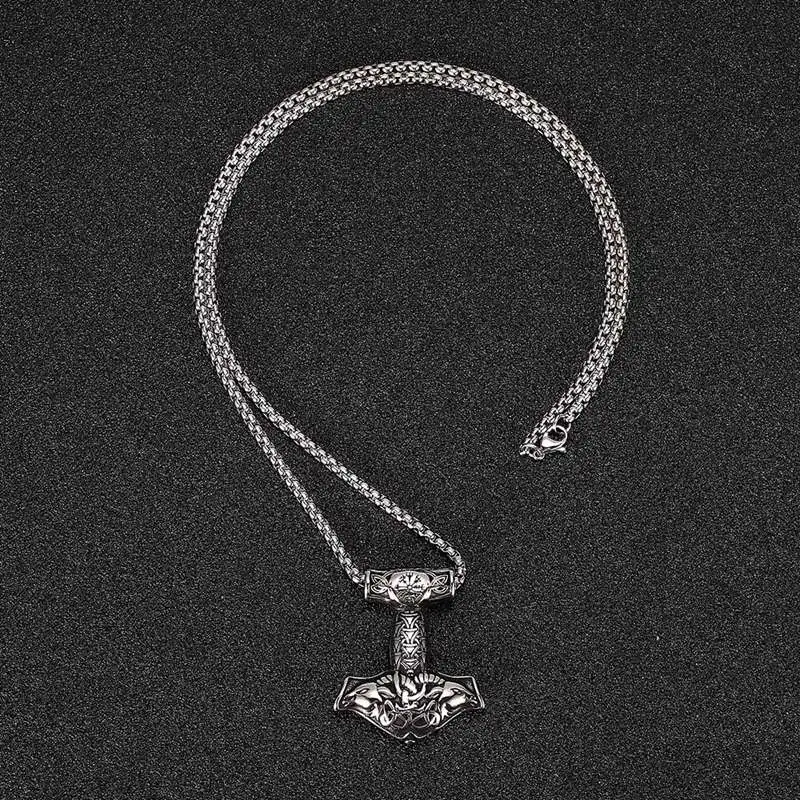 FORTAFY норвежский викинг Amulet нержавеющая сталь Коза Тор молот ожерелье-подвеска